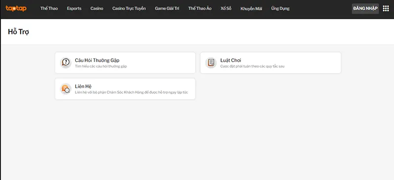 Cửa sổ live chat hỗ trợ khách hàng taptap với nhân viên tư vấn tiếng Việt